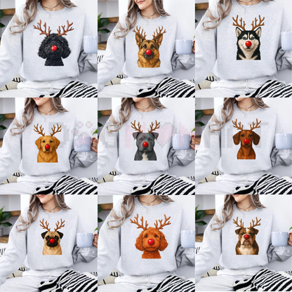 Christmas Reindeer Dog Sweatshirt – Unisex Festive Pet Graphic Pullover