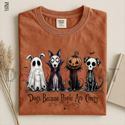 "Dogs Because People Are Creepy" Halloween Graphic Sweatshirt