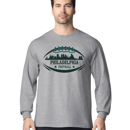 Football City Skyline Game Day Long Sleeve Graphic T-Shirt