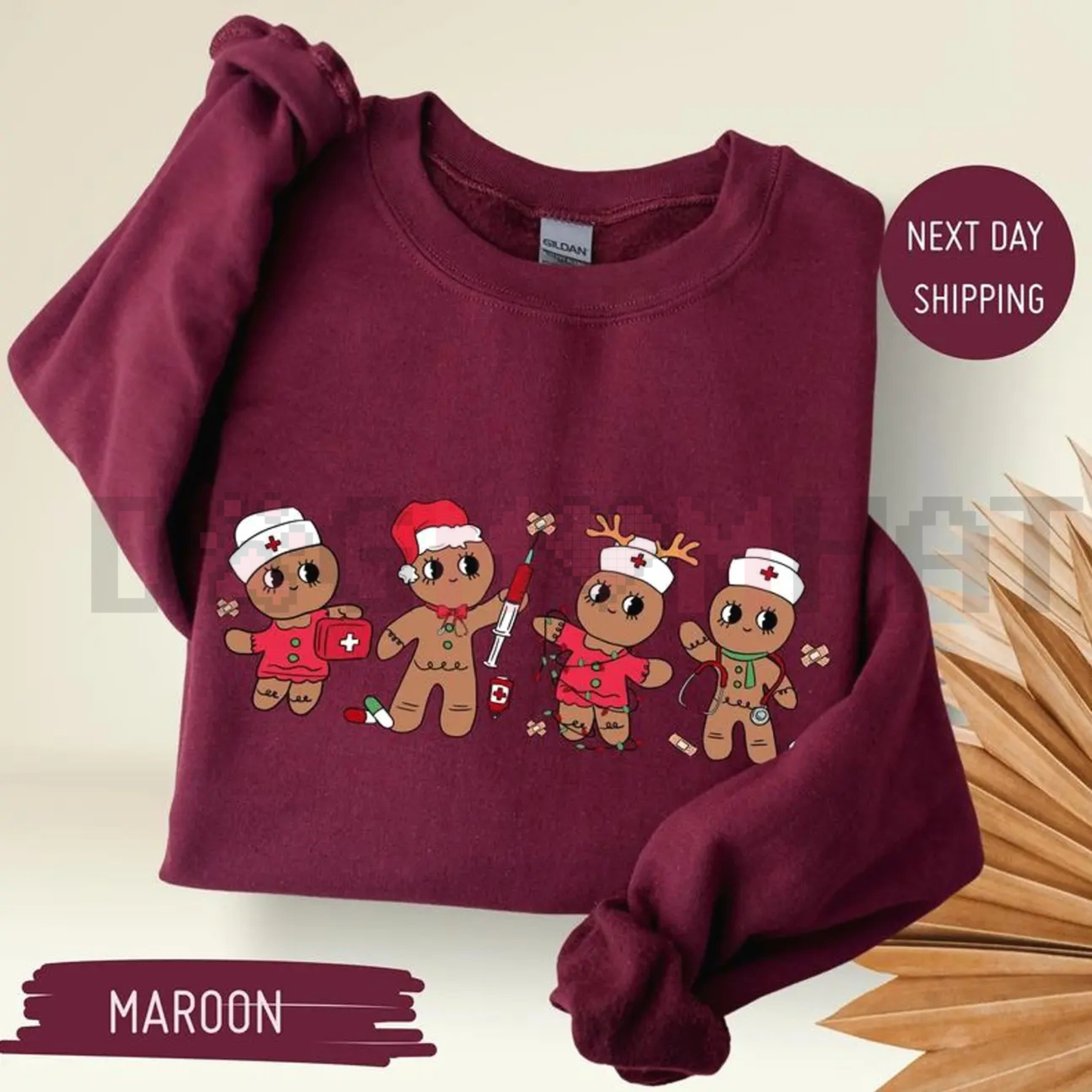 Gingerbread Christmas Nurse Sweatshirt