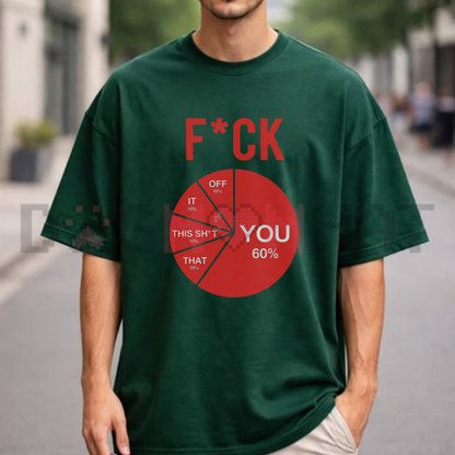 Data Driven Sarcasm Pie Chart Tee - Funny Analytical Diagram Pure Cotton Unisex Casual T-Shirt