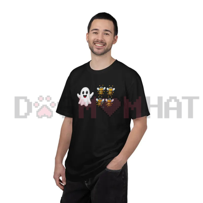 "Bo Bees" Funny Emoji Puzzle Halloween T-Shirt - Ghost & Bee Spooky Graphic Tee
