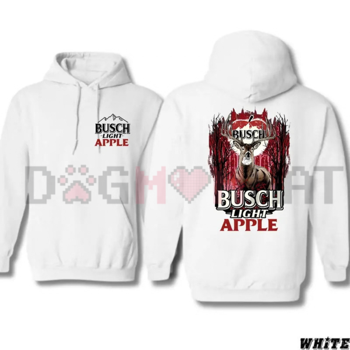 Busch Light Apple Hunting Deer Back Graphic Hoodie
