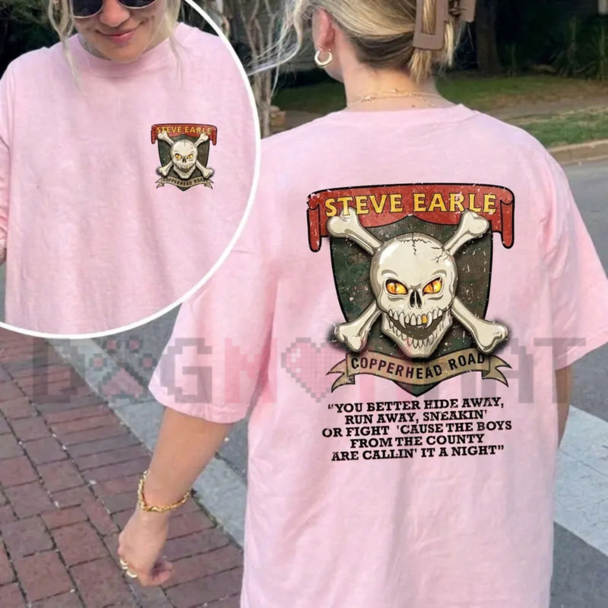 Steve Earle Copperhead Road Vintage Skull Graphic T-Shirt