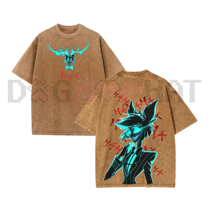 Alastor Hazbin Hotel Wash T-Shirt – Vintage Comic TV Show Graphic Streetwear Tee