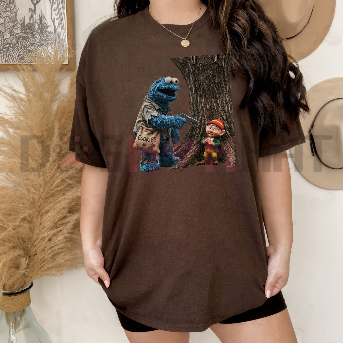 Festive Friction Tee – "Give Me All Cookies" Cursed Cookie Monster Funny Meme Shirt