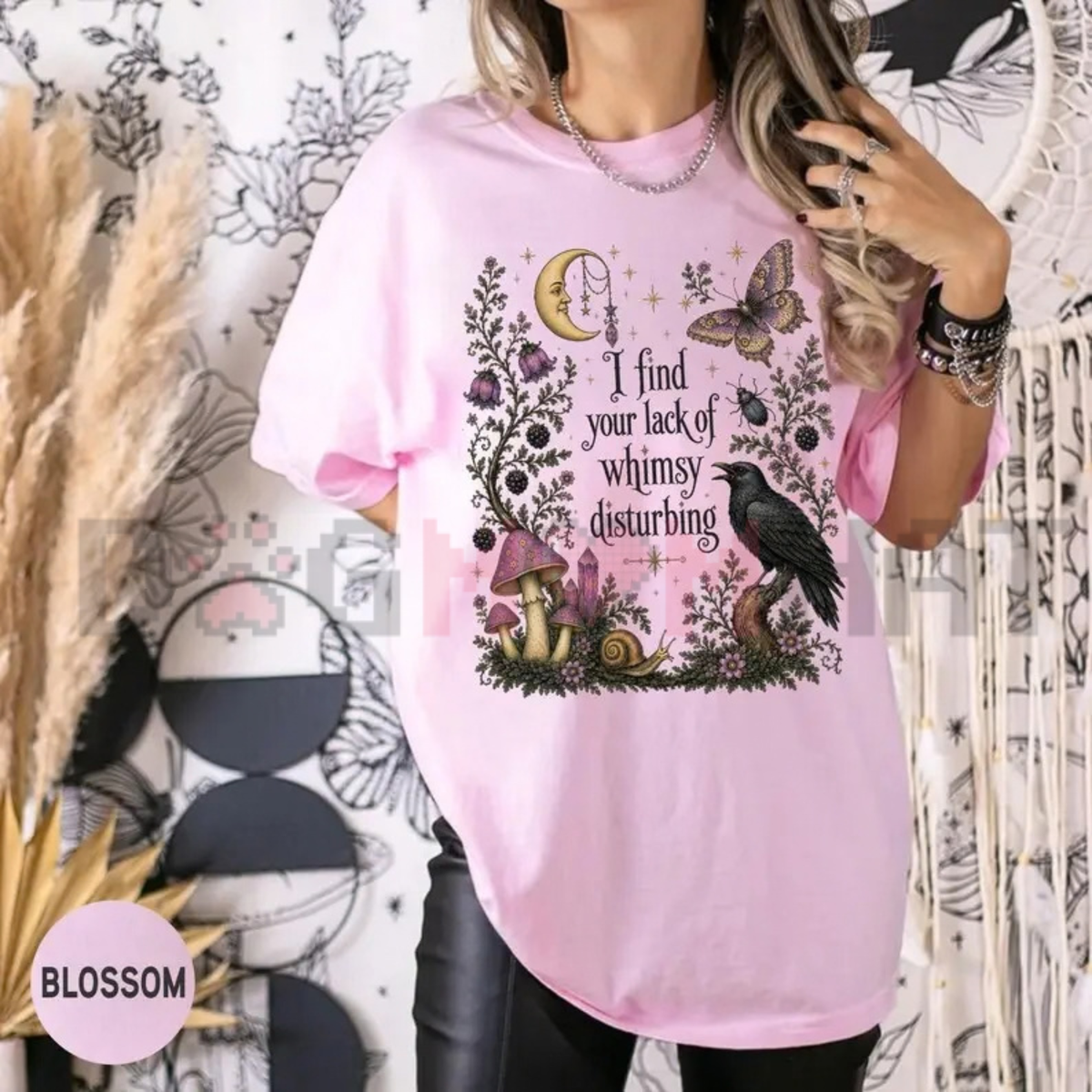 Lack of Whimsy Crow & Celestial Moth Graphic T-Shirt