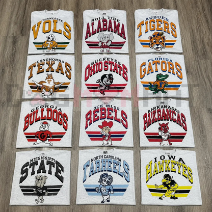 Vintage Retro College Football Sweatshirt – Ash Grey Game Day Crewneck