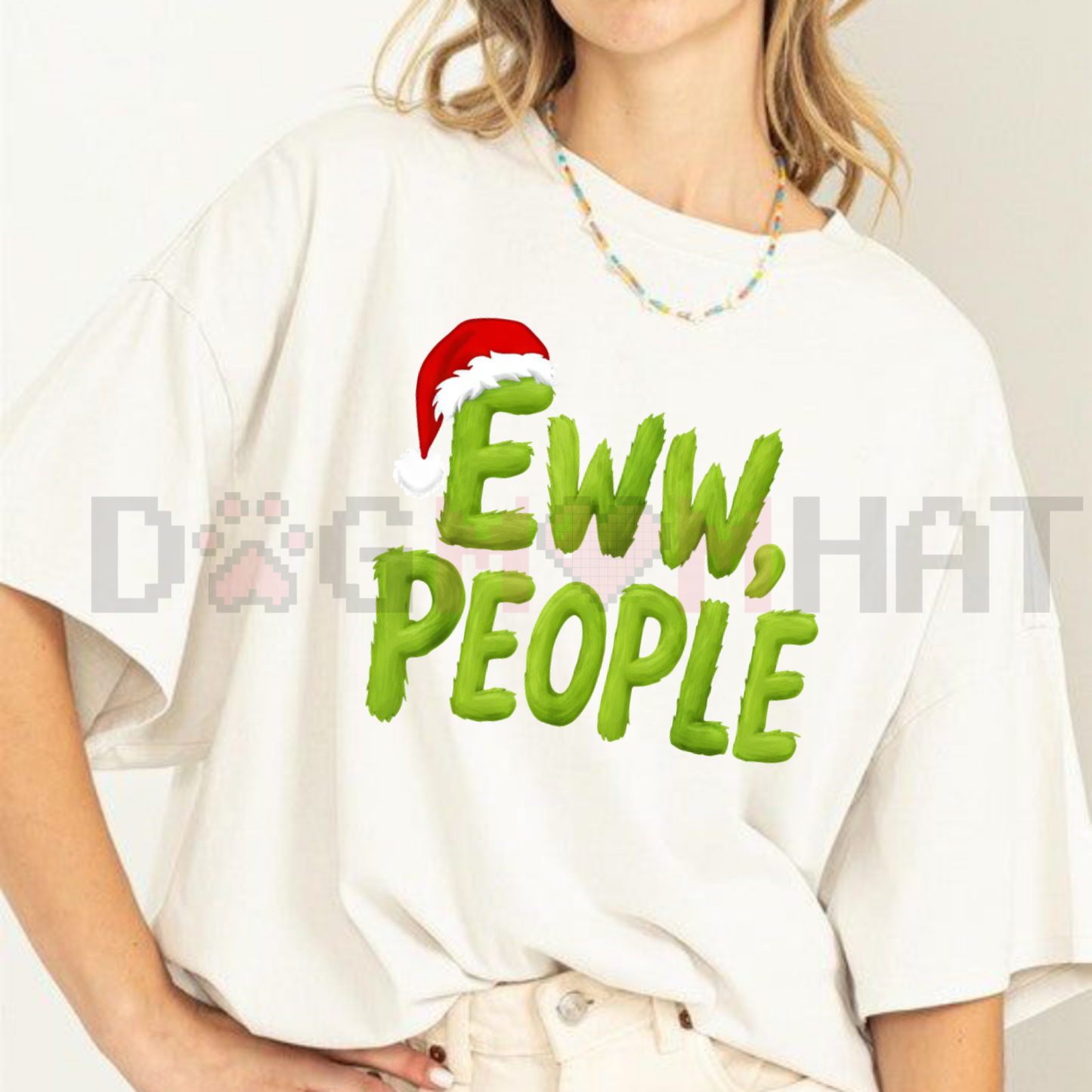 "Eww People" Christmas T-Shirt – Santa Hat Grinch Inspired Anti-Social Holiday Design