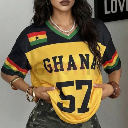 Ghana "57" Retro Colorblock Mesh Eye Tee