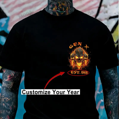 Generation X Warning Custom Year Skull T-Shirt - Chaosmoda Graphic Tee