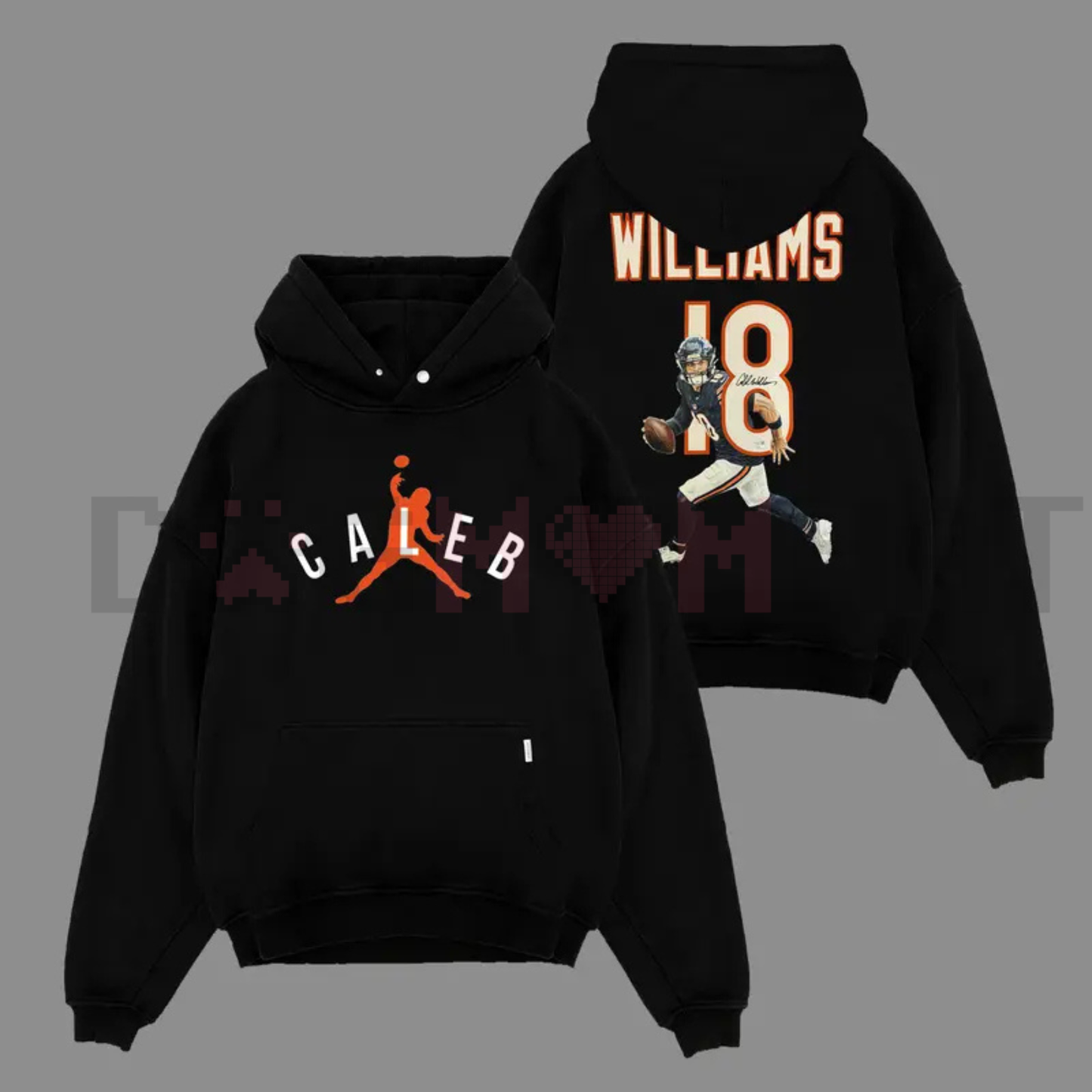 Caleb Williams "Air Caleb" #18 Bears Nation Cotton Hoodie