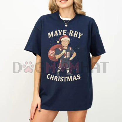 Drake Maye New England Christmas T-Shirt – Patriots Football XMAS Fan Gift Tee