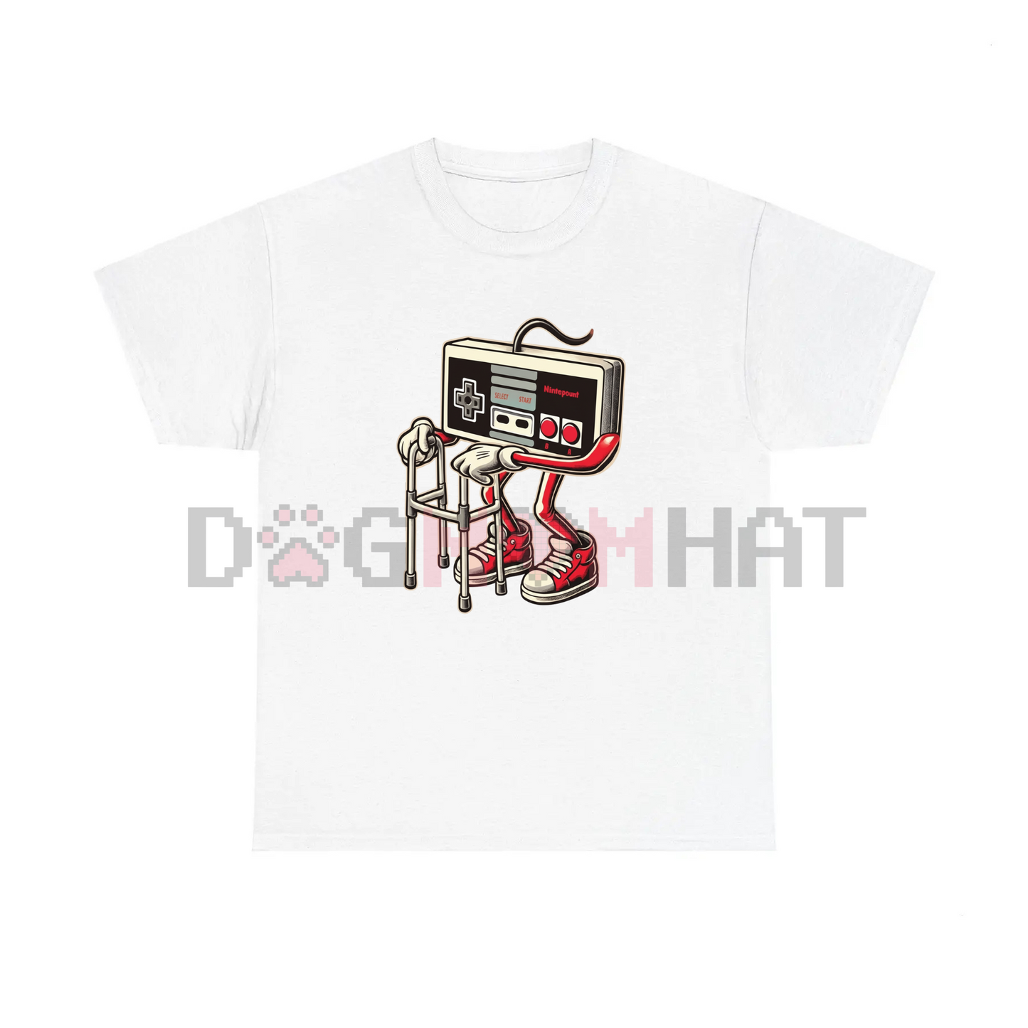 Retro Gaming Pattern T-Shirt – Fun Old Video Game Console Design, Unisex Cotton Tee