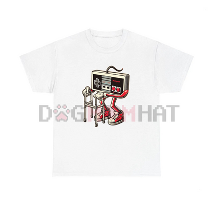 Retro Gaming Pattern T-Shirt – Fun Old Video Game Console Design, Unisex Cotton Tee
