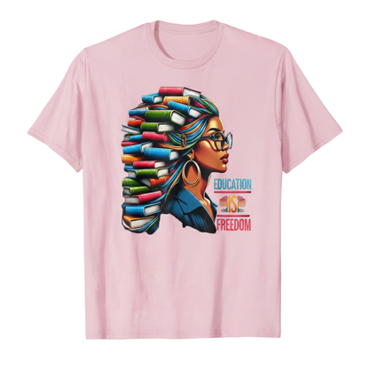 "Education is Free" Black History Tee – Black Teacher Books & Literacy Graphic Shirt