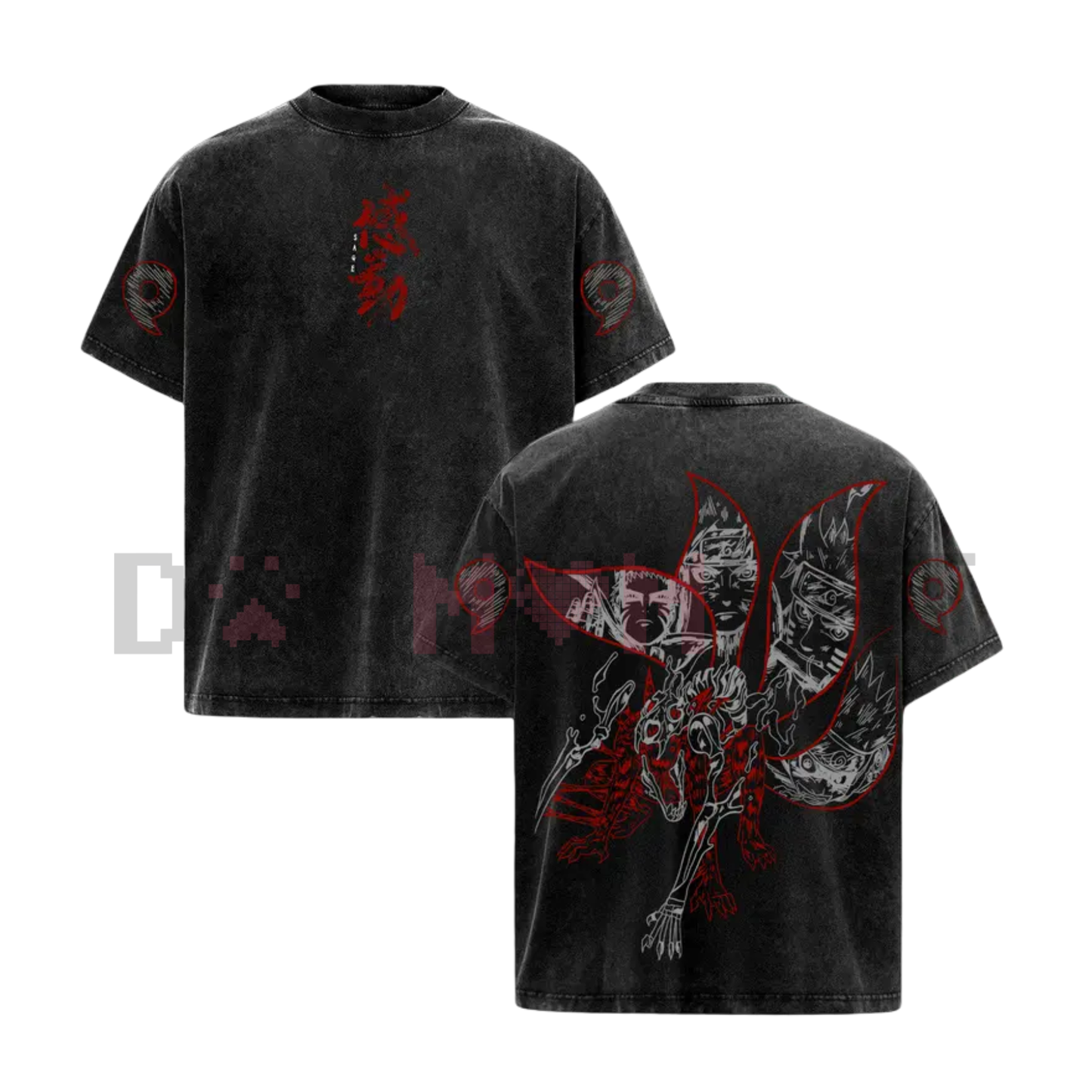 Naruto Kurama Sharingan T-Shirt – Vintage Oversized Anime Streetwear Tee