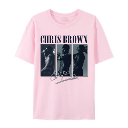 C. Brown Vintage Shirt – Classic Retro Concert Tee for Music Fans