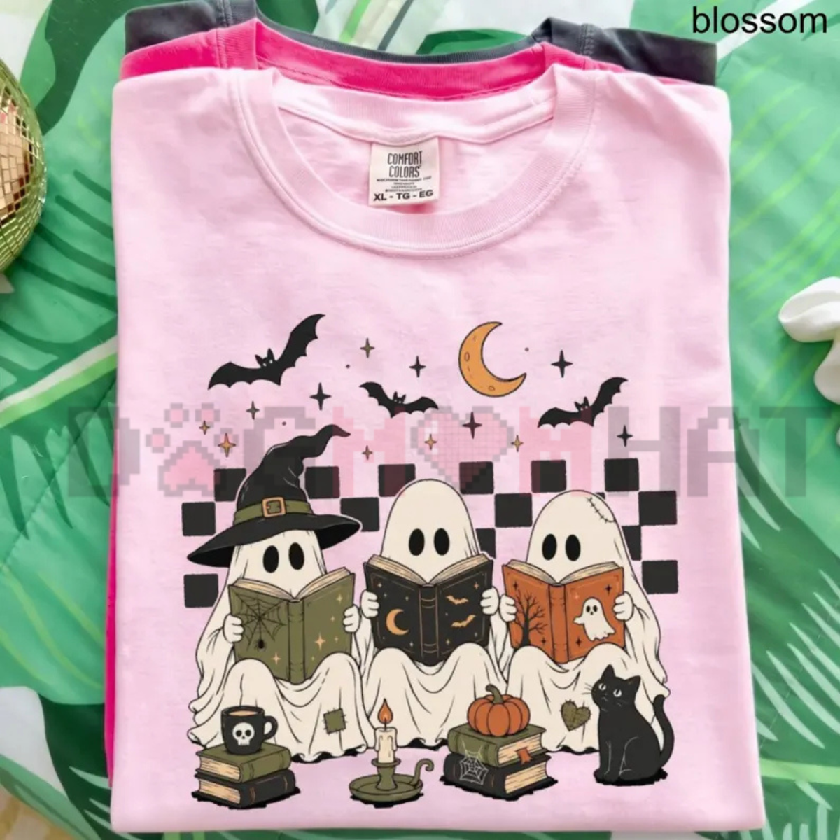 Comfort Colors® Ghost Book Reader T-Shirt - Spooky Season Bookish Reading Tee