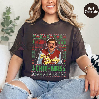 Edgy 'I Do It For The Ho's' Funny Retro Christmas T-Shirt – Unisex Cotton Fabric for Adult, Kids, Youth, Naughty Santa Slogan Tee