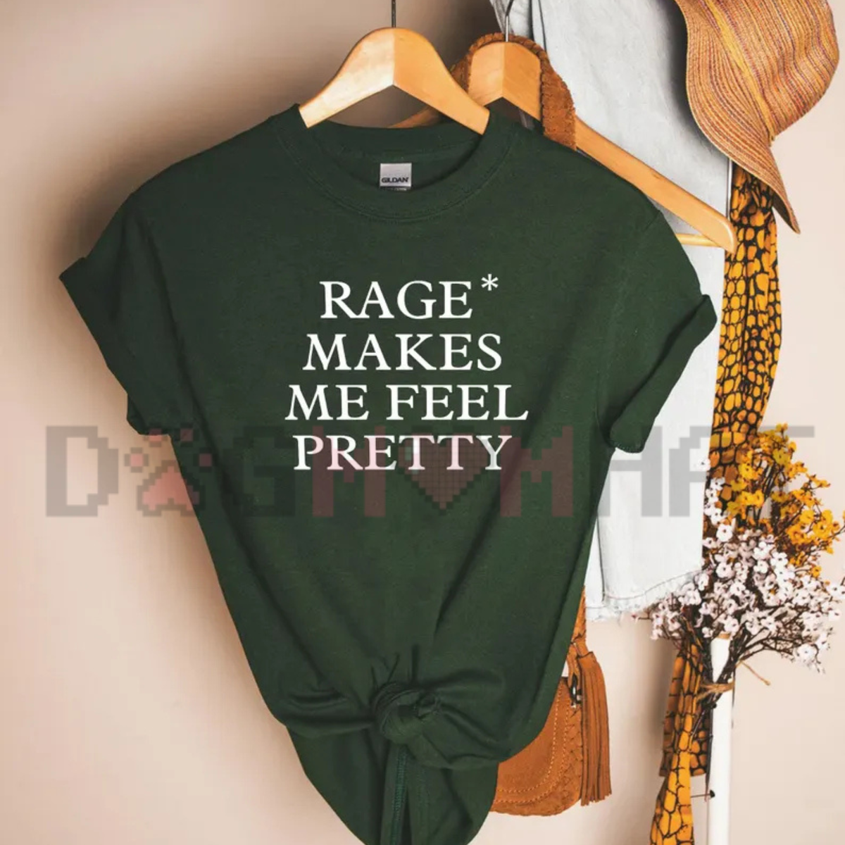 "Rage Makes Me Feel Pretty" Sarcastic Female Empowerment Graphic T-Shirt