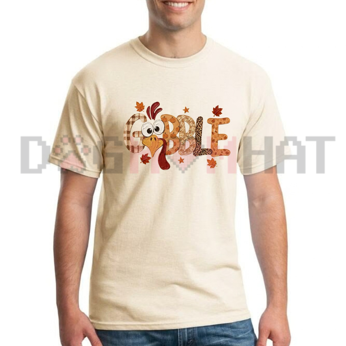 Festive Friction Tee – Painted Gobble Thanksgiving Turkey Graphic Shirt