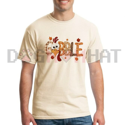 Festive Friction Tee – Painted Gobble Thanksgiving Turkey Graphic Shirt