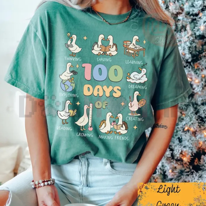 100 Days of School Goose Teacher T-Shirt