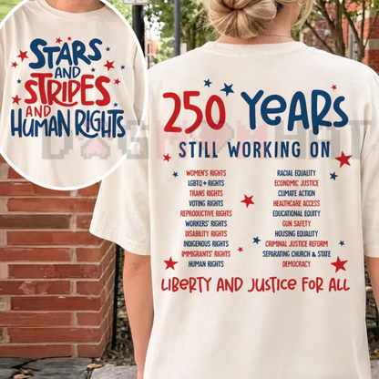 Stars, Stripes & Human Rights Double-Sided Tee