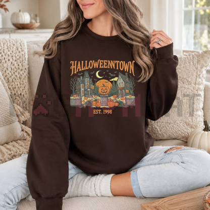 HalloweenTown Faux-Embroidered Spooky Village Graphic Sweatshirt