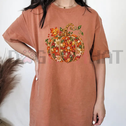 Jeweled Pumpkin Boujee Halloween Graphic T-Shirt
