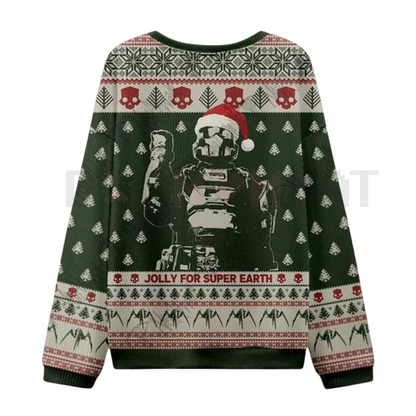 Helldivers 2 "Jolly for Super Earth" Ugly Christmas Sweatshirt