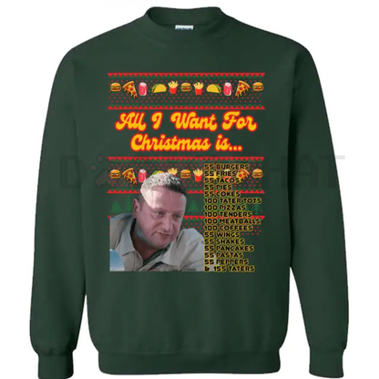 "55 Burgers 55 Fries" Tim Robinson Christmas Sweatshirt – Funny I Think You Should Leave Unisex Holiday Crewneck
