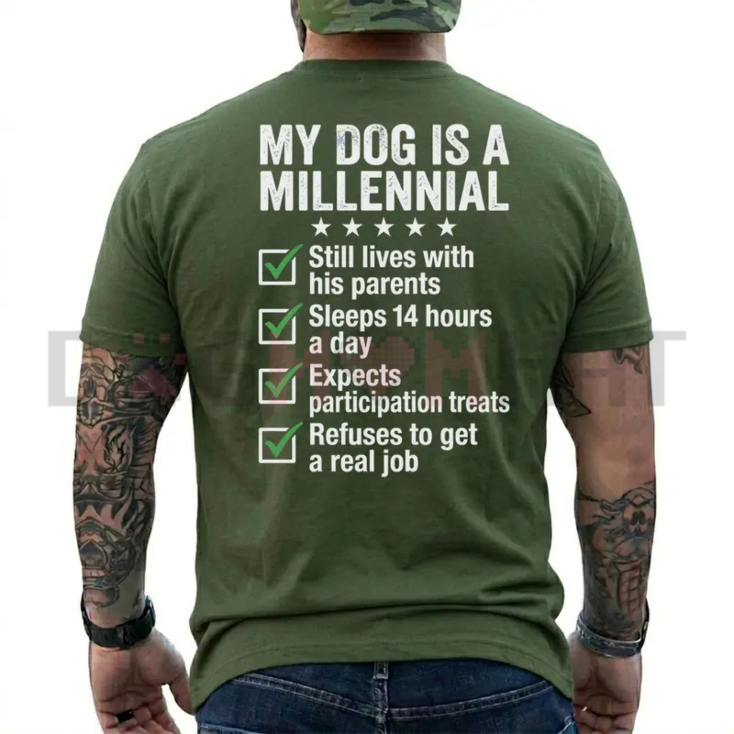Funny Dog Dad My Dog Is A Millennial T-Shirt - Hilarious Pet Owner Tee