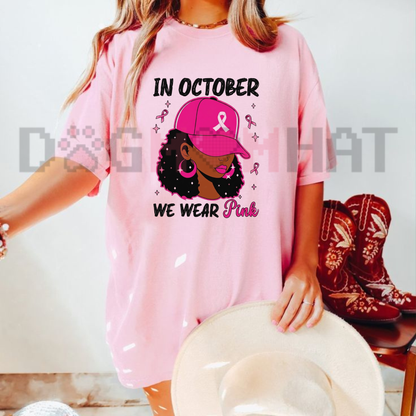 In October We Wear Pink Graphic T-Shirt