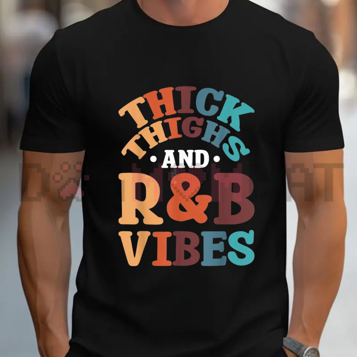 Retro 90s R&B Music Vibes Graphic Tee - Thick Thighs Body Positivity Vintage Cotton Unisex T-Shirt