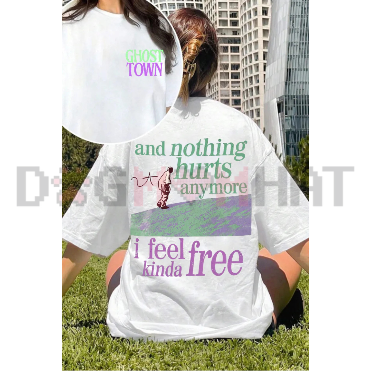 I Feel Kinda Free Hip-Hop Lyric Graphic Tee - Ghost Town Rap Music Pure Cotton Unisex Fan T-Shirt