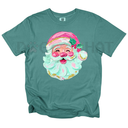 Pink Painted Santa Comfort Colors® T-Shirt – Unique Christmas Holiday Tee