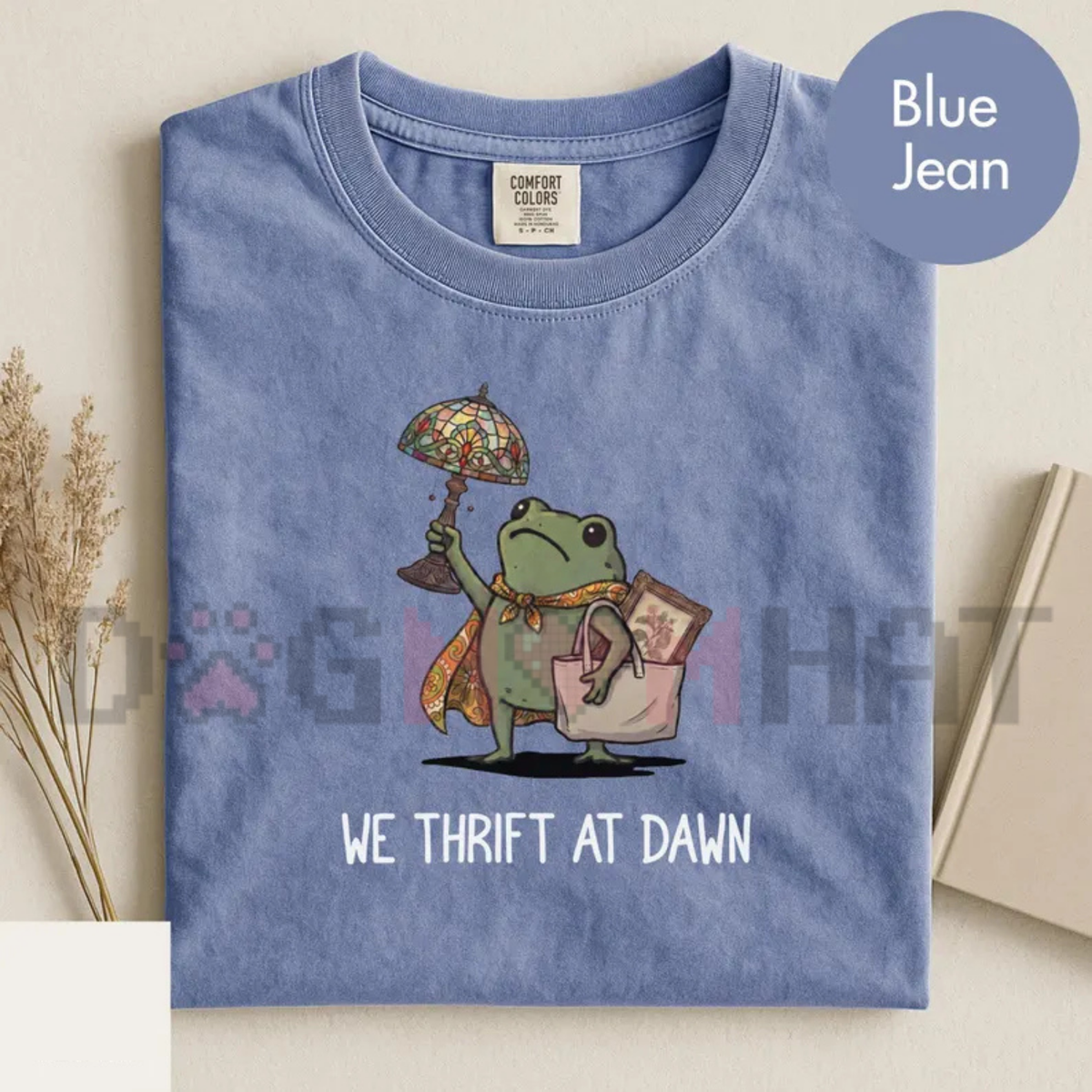 "We Thrift At Dawn" Funny Frog Meme Graphic T-Shirt
