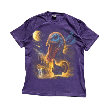 Vintage Turkey Howling To The Moon Graphic T-Shirt