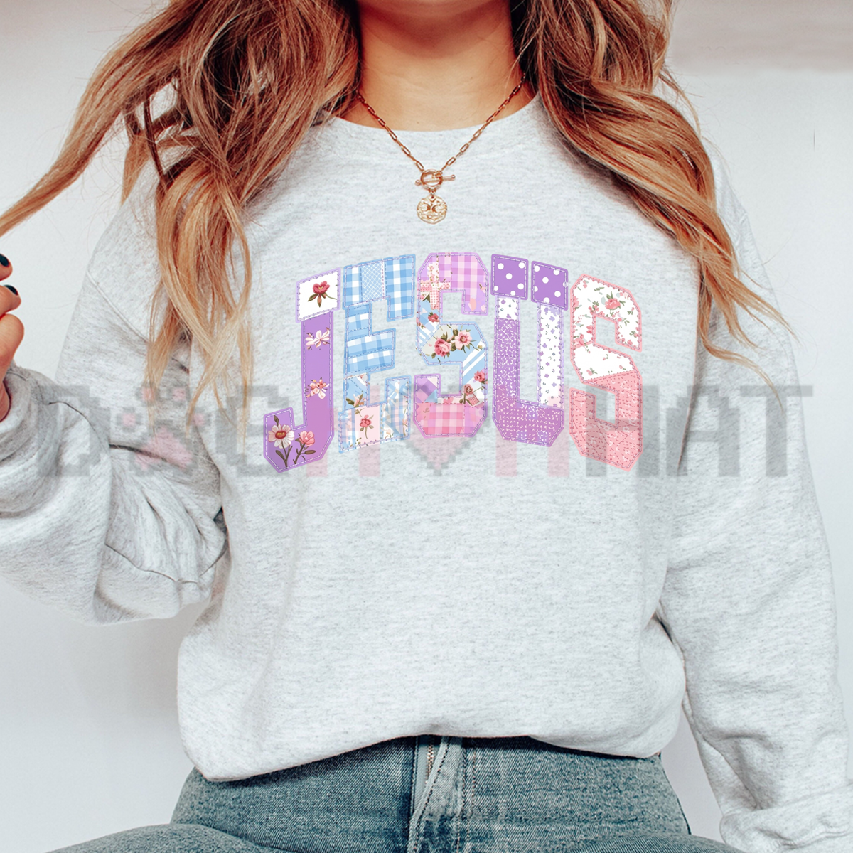 Parke Horizon Sweatshirt – Retro "Jesus Is The Light" Pastel Purple Graphic Crewneck