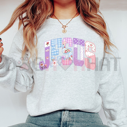 Parke Horizon Sweatshirt – Retro "Jesus Is The Light" Pastel Purple Graphic Crewneck