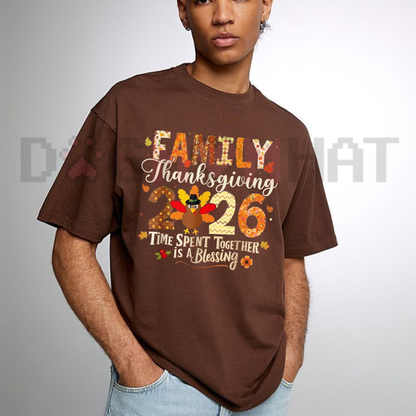 Festive Friction Tee – Family Thanksgiving 2026 Thanksgiving Crew Matching Graphic T-Shirt
