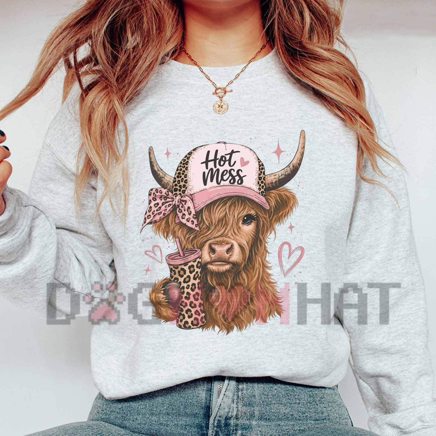Misty Mountain Coo Chaos Graphic Tee - Cute Highland Cow Hot Mess Country Western Cotton Top