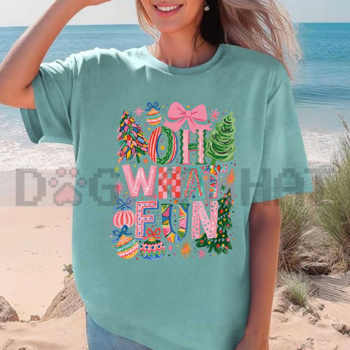 Festive Jubilance Tee – Oh What Fun Trendy Vintage Comfort Colors Holiday Shirt