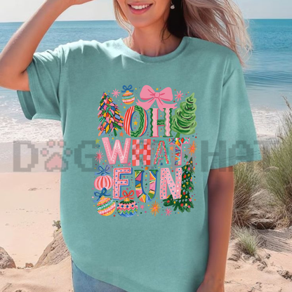 Festive Jubilance Tee – Oh What Fun Trendy Vintage Comfort Colors Holiday Shirt