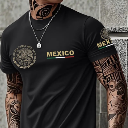 Men's Heavyweight Mexican Print Loose Fit T-Shirt - Summer Streetwear Tee