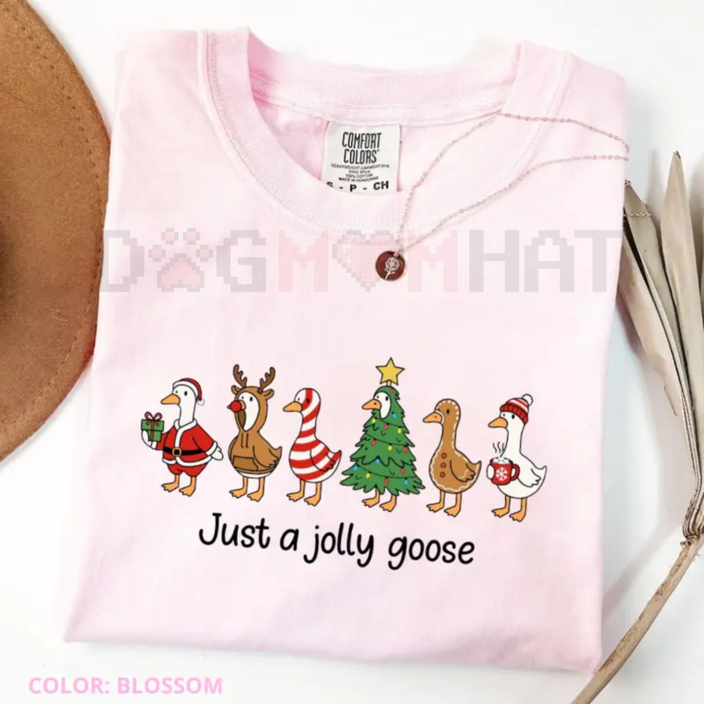 Just a Jolly Goose" Comfort Colors® T-Shirt – Funny Christmas Tee | Silly Goose Festive Gift Graphic