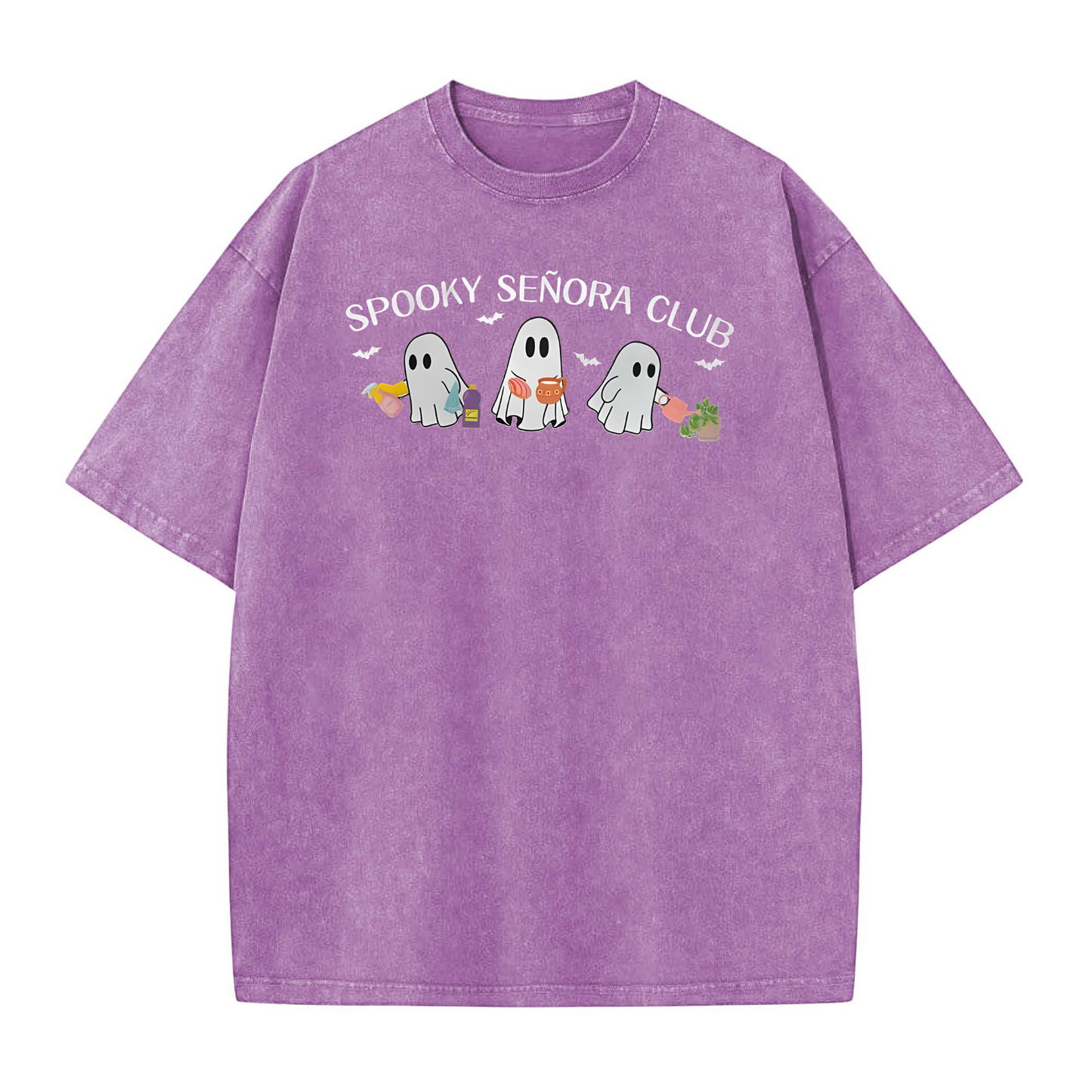 Spooky Señora Club Vintage Acid Wash Shirt – Unisex Graphic Tee