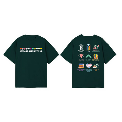 "You Are Safe With Me" T-Shirt – Human Rights Equality Shirt, LGBTQ+ Ally Tee